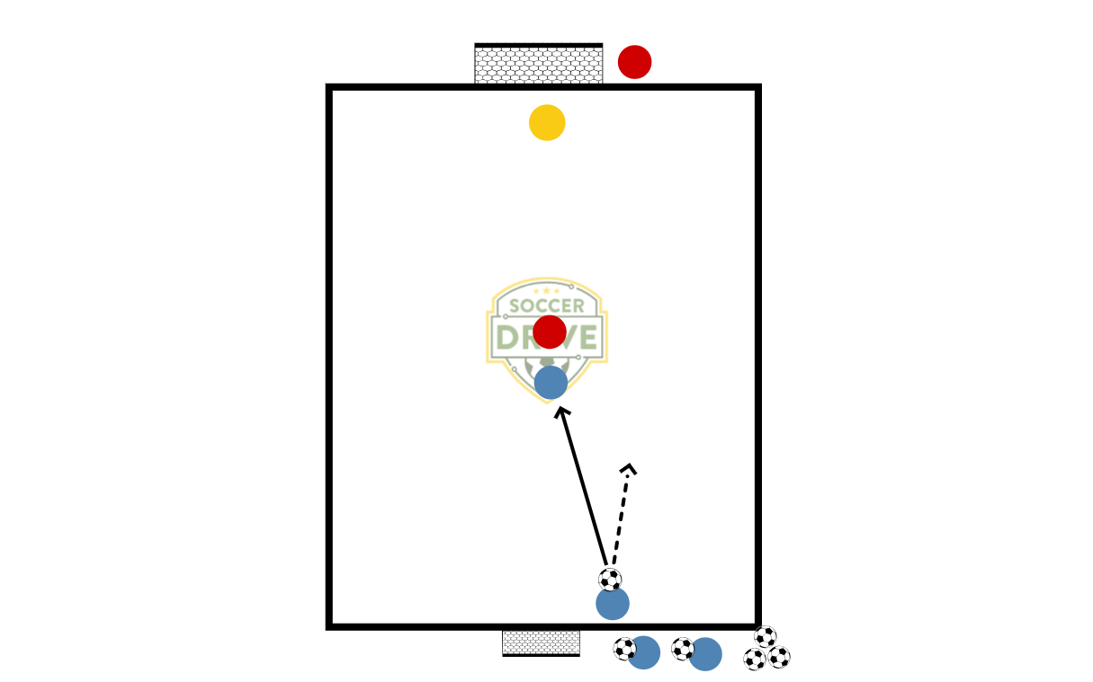 2v1, Large and Small Goals          
