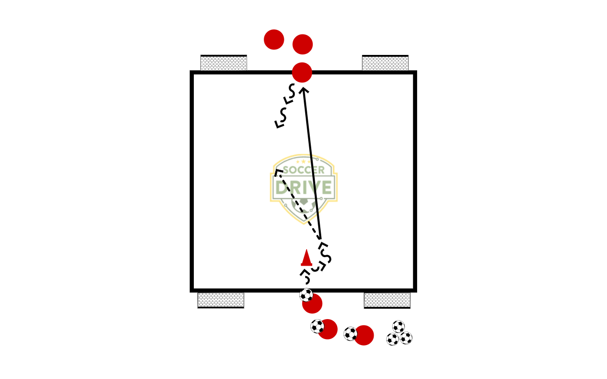1v1 with 4 small goals           